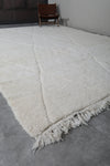 Large Moroccan Wool Rug - 10 FT X 13.4 FT | Ivory Diamond Pattern