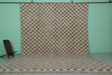 Moroccan Checkered Rug - Handwoven 11.2 x 15.1 Feet | Oversized Wool Design