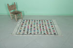 White Moroccan rug 3.1 FT X 4.9 FT