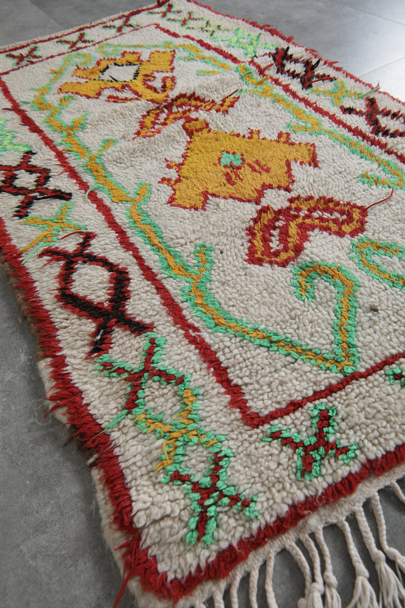 Hand-knotted wool rug 2.4 FT X 4.4 FT