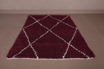 Handmade Moroccan Rug - Red & Cream, 4.9 x 6.9 Feet | Unique Berber Style Rug