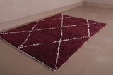 Handmade Moroccan Rug - Red & Cream, 4.9 x 6.9 Feet | Unique Berber Style Rug