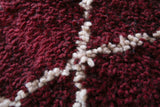 Handmade Moroccan Rug - Red & Cream, 4.9 x 6.9 Feet | Unique Berber Style Rug