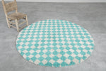 Moroccan round rug - checkered rug