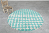 Moroccan round rug - checkered rug