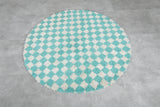 Moroccan round rug - checkered rug