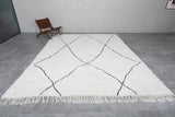 Diamond Moroccan Wool Rug - 8.8 x 11.4 Feet | Modern Ivory & Black Design - Beni ourain rugs