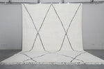 Diamond Moroccan Wool Rug - 8.8 x 11.4 Feet | Modern Ivory & Black Design - Beni ourain rugs