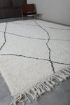 Diamond Moroccan Wool Rug - 8.8 x 11.4 Feet | Modern Ivory & Black Design - Beni ourain rugs