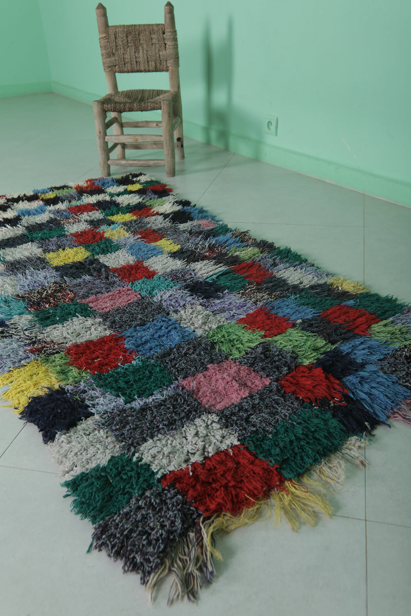 Vintage handmade runner rug 2.6 X 5.9 Feet