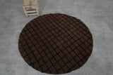 Brown moroccan round rug - custom round rug