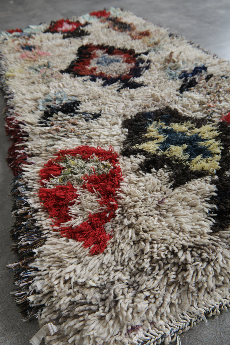 Handwoven Boucherouite Rug 2.5 FT X 5.5 FT Moroccan Rug