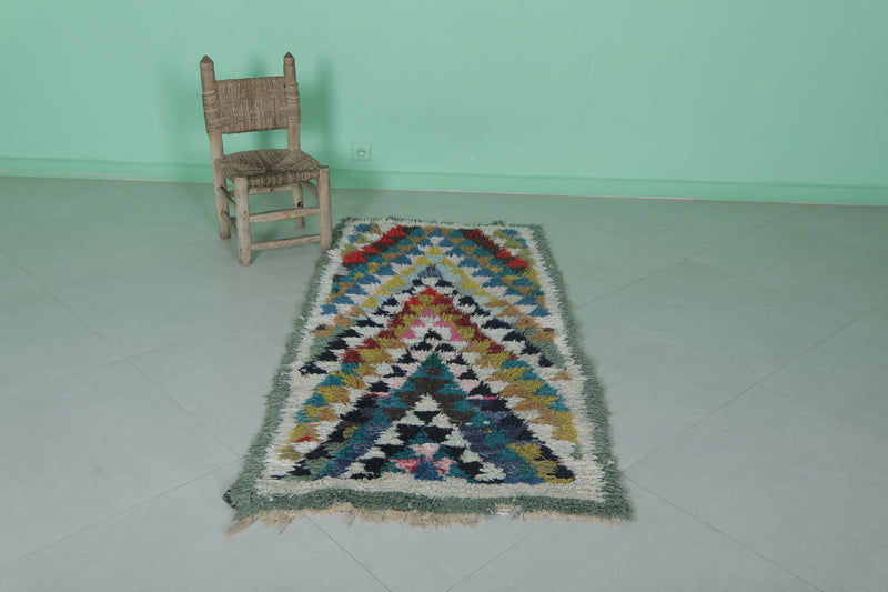 Colorful Moroccan Rug Shag 2.5 X 5.5 Feet