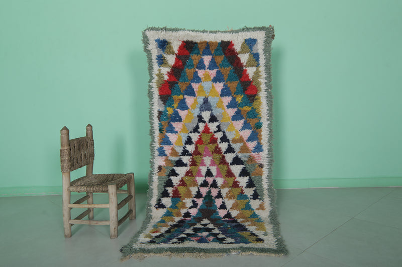 Colorful Moroccan Rug Shag 2.5 X 5.5 Feet