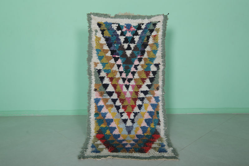 Colorful Moroccan Rug Shag 2.5 X 5.5 Feet