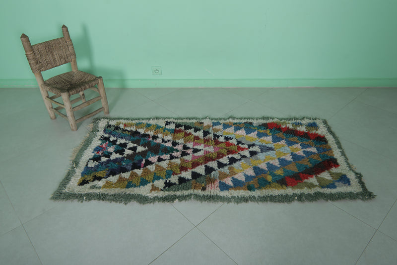 Colorful Moroccan Rug Shag 2.5 X 5.5 Feet