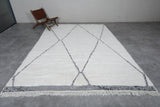 Diamond Moroccan Wool Rug - 8 x 11.5 Feet | Elegant Ivory & Gray Design