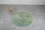 Moroccan round rug green - handmade round rug