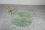 Moroccan round rug green - handmade round rug