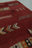 Moroccan Tribal Rug 3.4 x 6.1 Feet – Handmade Red Wool Rug