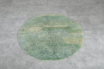 Moroccan round rug green - handmade round rug