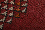 Moroccan Tribal Rug 3.4 x 6.1 Feet – Handmade Red Wool Rug