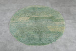 Moroccan round rug green - handmade round rug