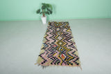 Moroccan berber rug 3.1 X 7.2 Feet - Boucherouite Rugs