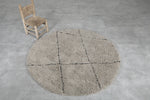 Round Moroccan Wool Rug 5.1 Feet – Minimalist Berber Design