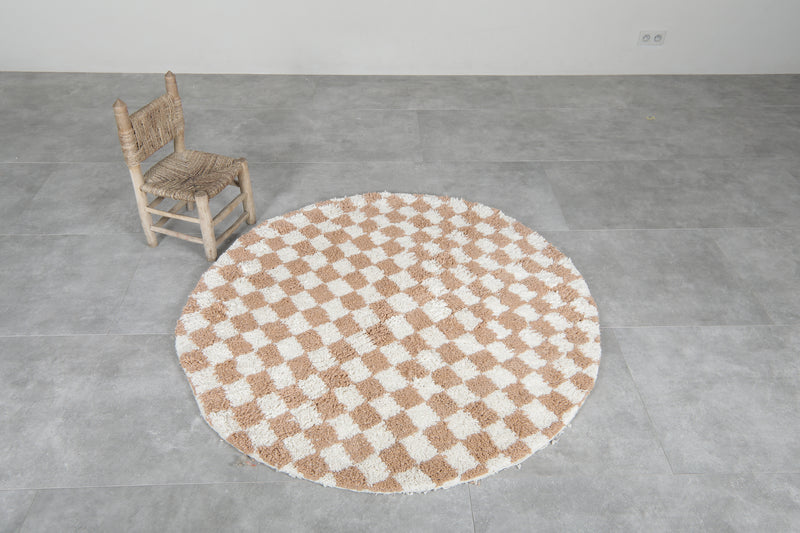 Round moroccan rug - feet beige rug