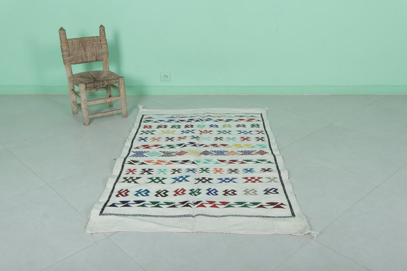 Handwoven Kilim - 3.2 FT X 5.1 FT | Moroccan Rug