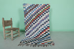 Checkered moroccan rug 2.7 X 5 Feet - vintage style