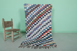 Checkered moroccan rug 2.7 X 5 Feet - vintage style