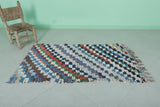 Checkered moroccan rug 2.7 X 5 Feet - vintage style