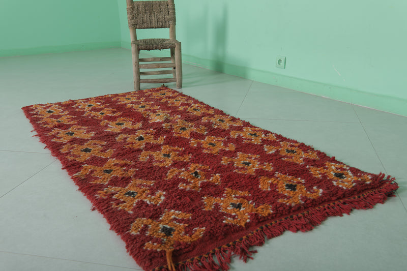 Moroccan rug 2.7 X 5.6 Feet - Boucherouite Rugs