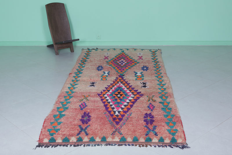 Moroccan Rug - Vibrant Boho Design 4.4ft x 10.6ft | Handwoven