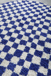 Moroccan round rug - blue checkered rug - Custom rug