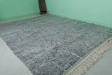 Grey Moroccan Rug - Handwoven 9.5 x 12.3 Feet | Elegant Wool Design