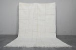 Beni Ourain Moroccan Wool Rug - 6.6 x 9.6 Feet | Minimalist Ivory Design