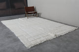 Beni Ourain Moroccan Wool Rug - 6.6 x 9.6 Feet | Minimalist Ivory Design