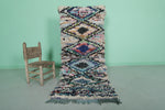 Vintage boucherouite rug 2.4 FT × 5.8 FT Feet