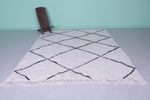 Diamond Moroccan Wool Rug - 7.1 x 9.5 Feet | Black & Ivory Berber Design