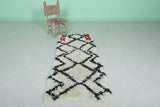 Moroccan berber rug 2 X 5.2 Feet - Boucherouite Rugs