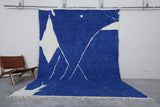 Beni Ourain Moroccan rug - Berber handmade carpet - Custom Blue Rug