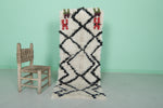 Moroccan berber rug 2 X 5.2 Feet - Boucherouite Rugs