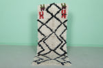 Moroccan berber rug 2 X 5.2 Feet - Boucherouite Rugs