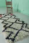 Moroccan berber rug 2 X 5.2 Feet - Boucherouite Rugs