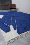 Beni Ourain Moroccan rug - Berber handmade carpet - Custom Blue Rug