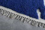 Beni Ourain Moroccan rug - Berber handmade carpet - Custom Blue Rug