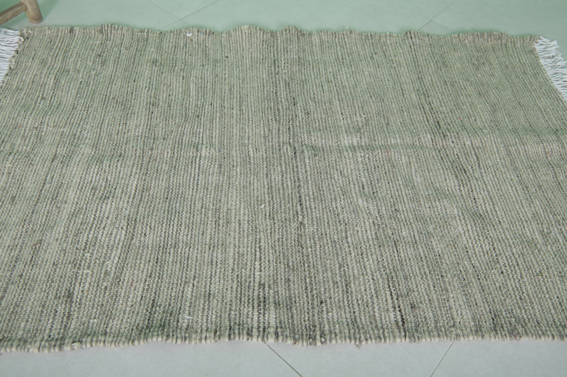 Moroccan Rug 3.3x5 FT - Handwoven Neutral Wool Design